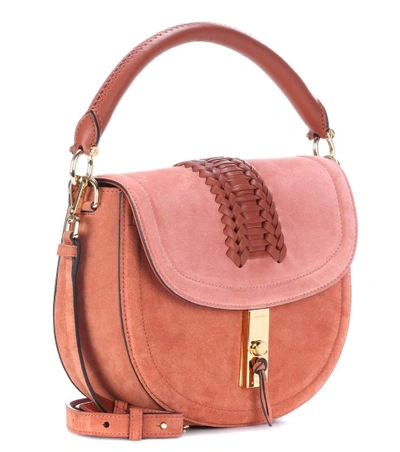 Shop Altuzarra Ghianda Suede Saddle Bag In Rust Aed Rose