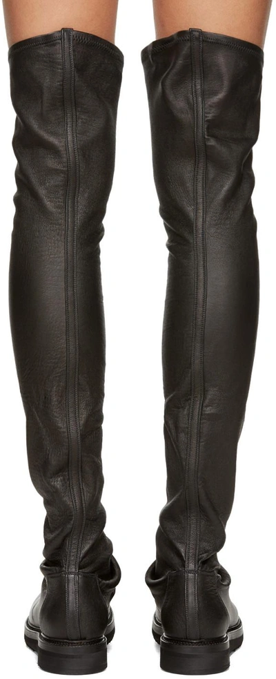 Shop Rick Owens Black Creeper Over-the-knee Boots
