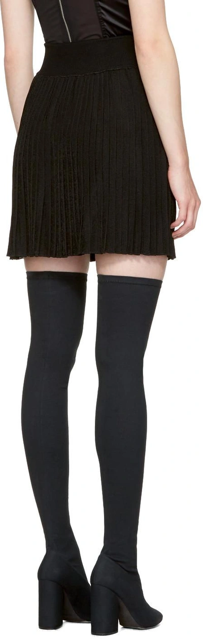 Shop Balmain Black Pleated Miniskirt In C0100 Black