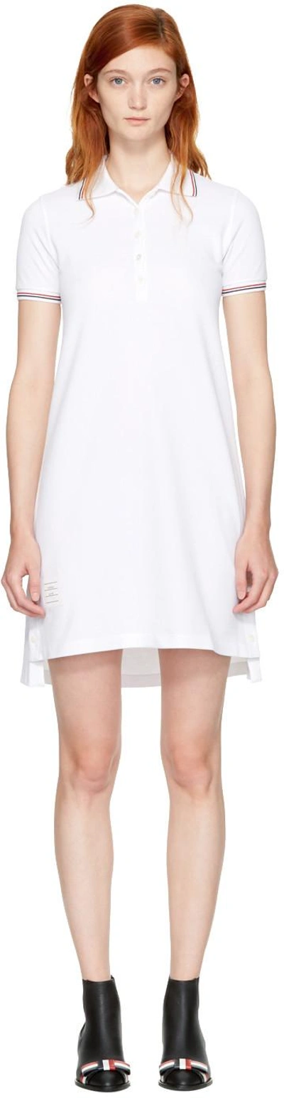 Shop Thom Browne White Short Polo Dress