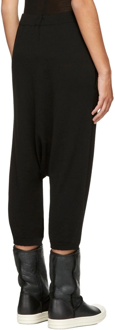 Shop Rick Owens Black Cropped Drawstring Lounge Pants