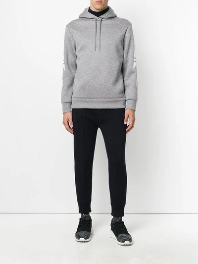 Shop Neil Barrett Lightning Bolt Hoodie - Grey