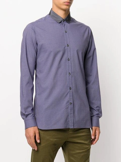 Shop Lanvin Checked Shirt In Blue