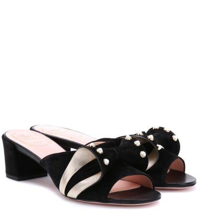 Roger Vivier Baby Doll Suede Sandals In Black