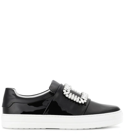 Shop Roger Vivier Sneaky Viv' Patent Leather Sneakers In Black