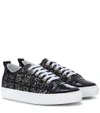 LANVIN Tweed and leather trainers