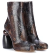 DRIES VAN NOTEN Embossed leather ankle boots