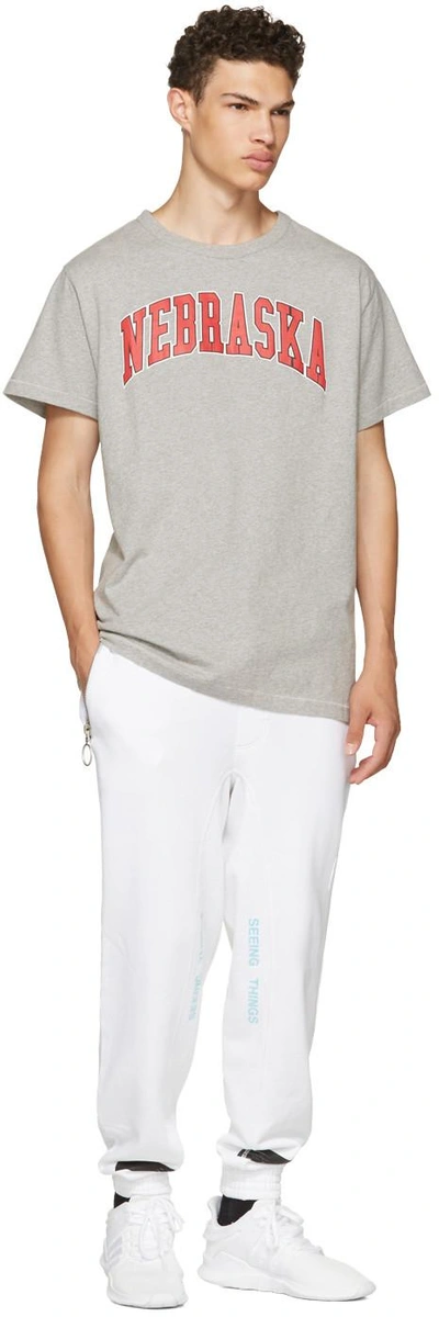 Shop Off-white Grey Nebraska T-shirt In 0720 Melange  Grey R