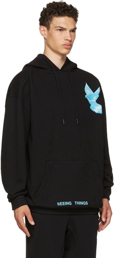 Shop Off-white Black Not Real Dove Hoodie In 1088 Black Mult