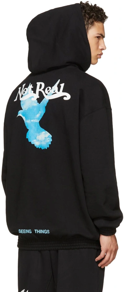 Shop Off-white Black Not Real Dove Hoodie In 1088 Black Mult