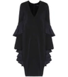 Ellery Woman Molotov Ruffled Satin-crepe Midi Dress Black In Llack Eavy Llac
