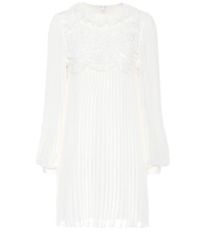 Shop Philosophy Di Lorenzo Serafini Lace-panelled Dress In White
