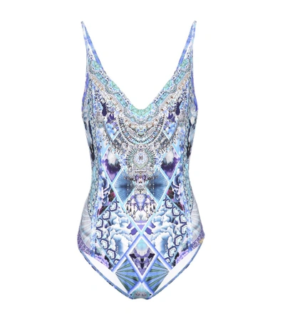 Camilla Embellished One-piece Swimsuit In The Llue Market