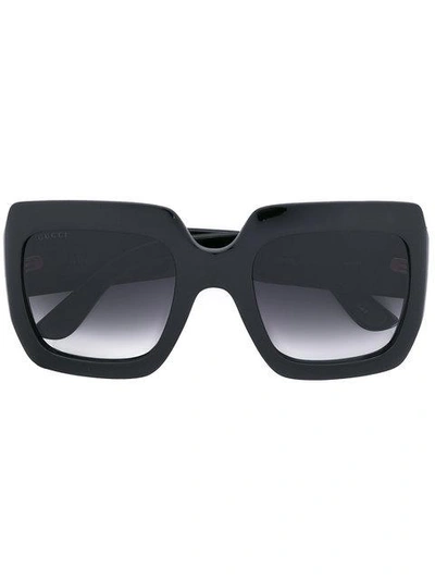 Shop Gucci Oversize Square Frame Sunglasses In Black