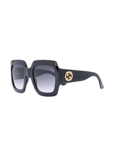 Shop Gucci Oversize Square Frame Sunglasses In Black