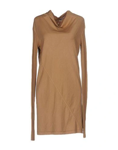 Shop Rick Owens Drkshdw Short Dress In Camel
