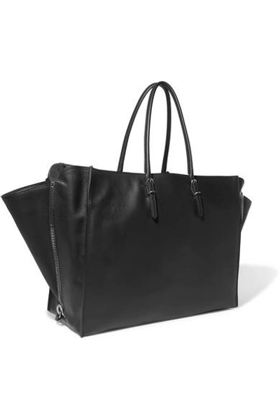 Shop Balenciaga Papier Za A4 Textured-leather Tote In Black
