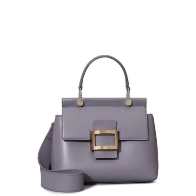 Shop Roger Vivier Viv' Cabas Mini In Leather In Violet