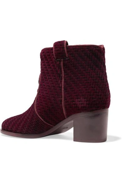 Shop Laurence Dacade Mikki Herringbone Velvet Ankle Boots