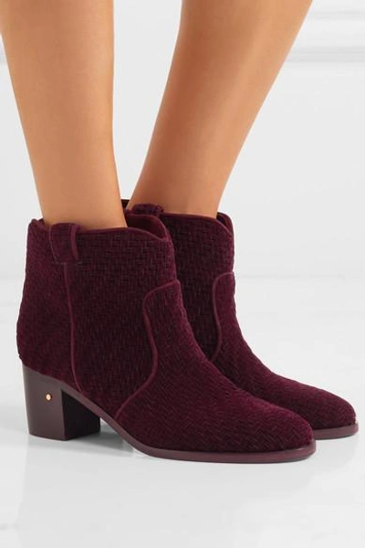 Shop Laurence Dacade Mikki Herringbone Velvet Ankle Boots