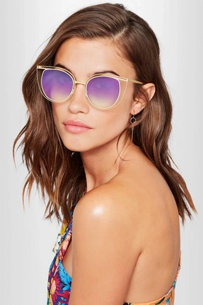 Shop Thierry Lasry Eventually Cat-eye Gold-tone Sunglasses
