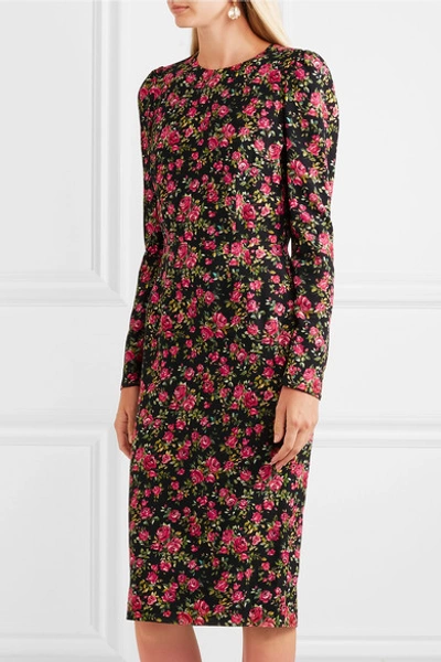 Shop Dolce & Gabbana Roseline Floral-print Crepe Midi Dress