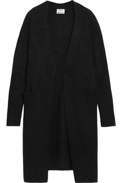 Shop Acne Studios Raya Knitted Cardigan In Black