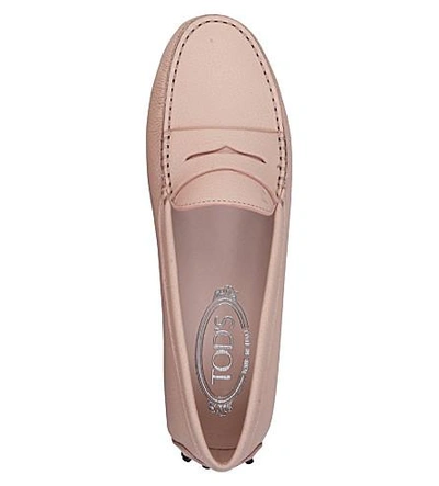 Shop Tod's Gommino Leather Driving Shoes In Taupe