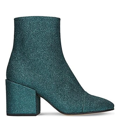 Shop Dries Van Noten Glitter Ankle Boots In Turquoise