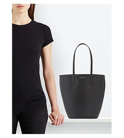 Shop Alexander Mcqueen Small Leather Tote In Black