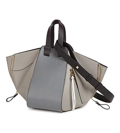 Shop Loewe Hammock Leather Bag In Grey Multitone