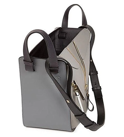 Shop Loewe Hammock Leather Bag In Grey Multitone