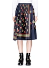 SACAI Floral print pleated patchwork wrap skirt