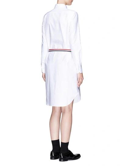 Shop Thom Browne Stripe Belt Cotton Oxford Shirt Dress