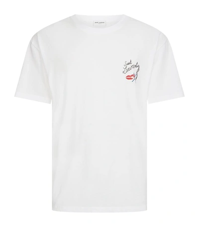 Shop Saint Laurent Bouche Logo Motif T-shirt In Red