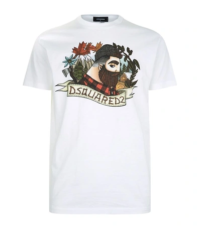 Shop Dsquared2 Cartoon Lumberjack T-shirt In White