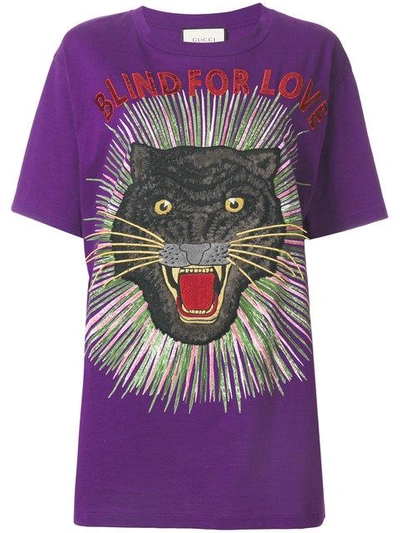 Shop Gucci Blind For Love Panther T-shirt