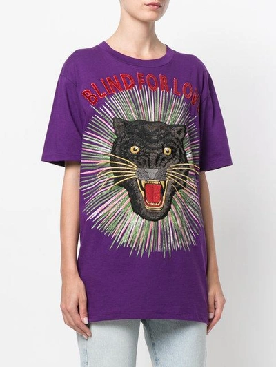 Shop Gucci Blind For Love Panther T-shirt