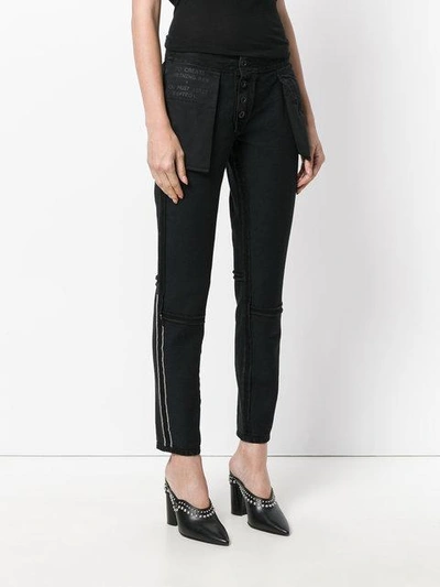 Shop Ben Taverniti Unravel Project Reverse Tapered Trousers In 1400 Black