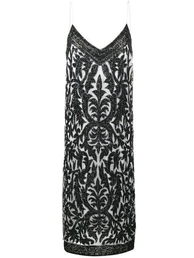 Shop Ganni Beaded Leaf Slip Dress