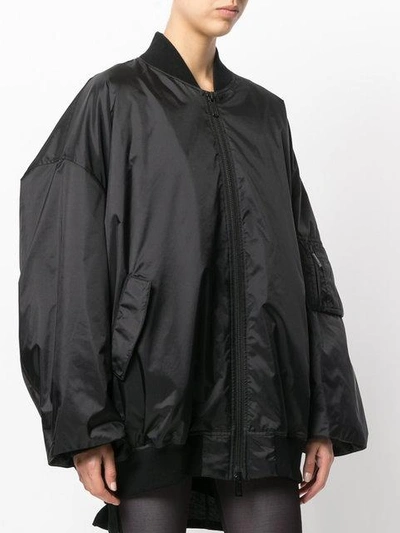 Shop Marcelo Burlon County Of Milan Printed Oversized Bomber Jacket - Black