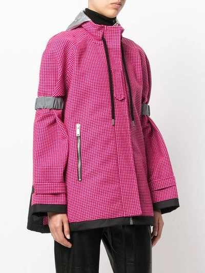 Shop Palm Angels Oversized Houndstooth Jacket - Pink In Pink & Purple