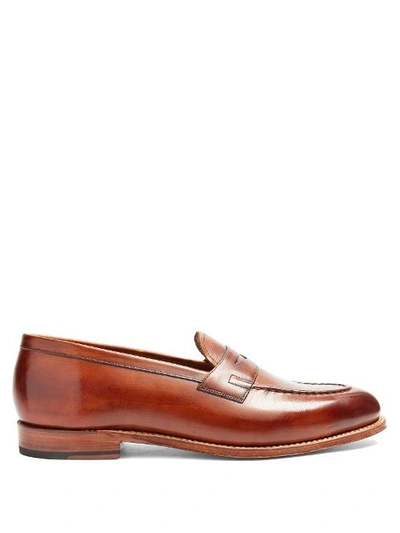 Maxwell Leather Penny Loafers In Tan