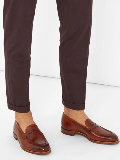 Grenson Leather Penny Loafers Tan | ModeSens