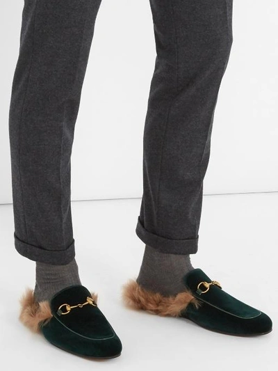 Gucci Princetown Fur-lined Velvet In | ModeSens