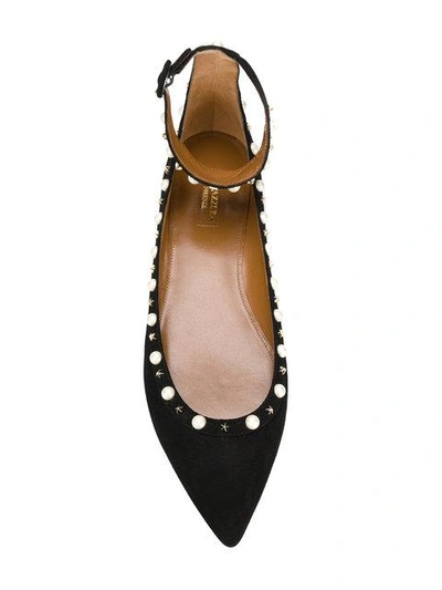 Shop Aquazzura 'harlow' Ballerinas In Black