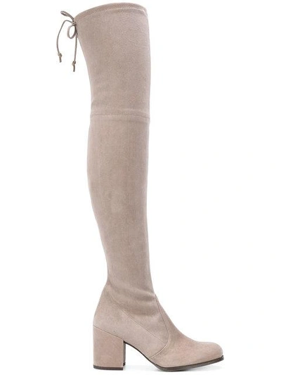 Shop Stuart Weitzman Knee Length Boots - Nude & Neutrals