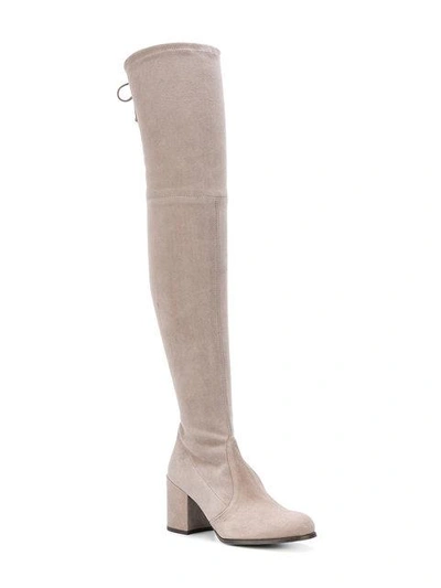 Shop Stuart Weitzman Knee Length Boots - Nude & Neutrals