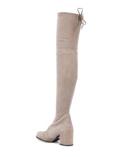 Shop Stuart Weitzman Knee Length Boots - Nude & Neutrals