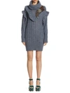 MIU MIU Cable-Knit Embroidered Alpaca Sweater Dress